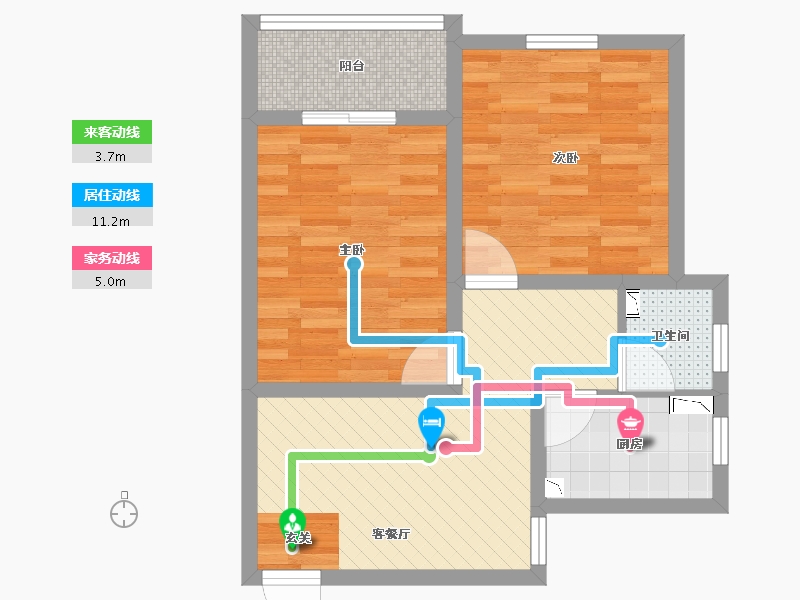 上海-上海市-金桥新村四街坊-53.61-户型库-动静线