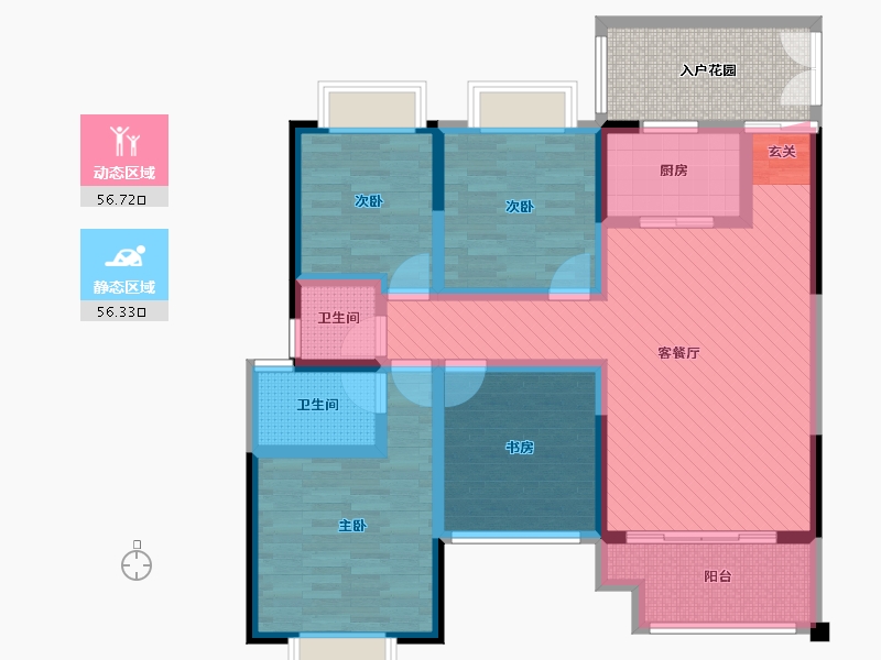 四川省-泸州市-阳光国际城-105.75-户型库-动静分区