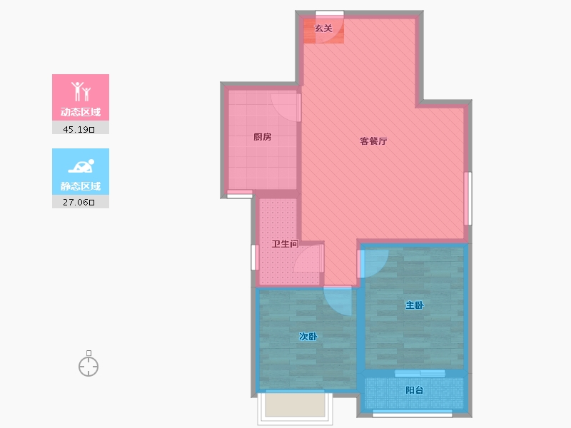 宁夏回族自治区-银川市-锦润秀府秀园-63.69-户型库-动静分区