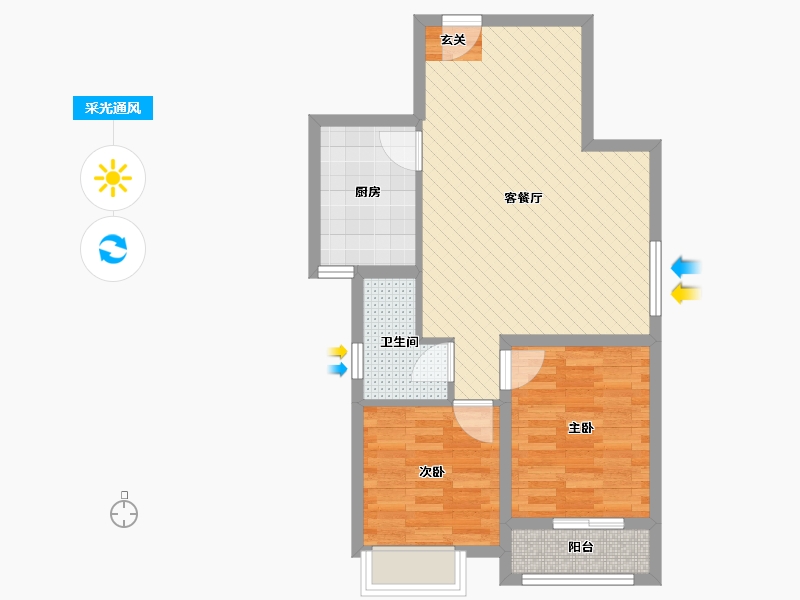 宁夏回族自治区-银川市-锦润秀府秀园-63.69-户型库-采光通风