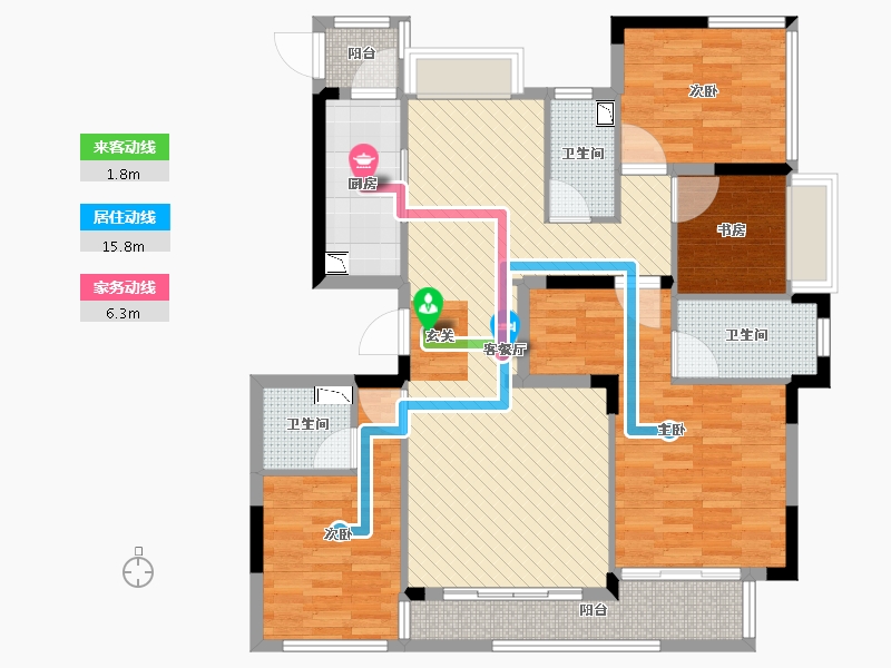 浙江省-杭州市-璞丽东方-110.00-户型库-动静线