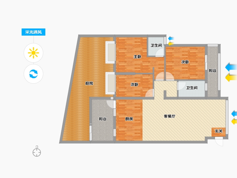 云南省-曲靖市-翰林国际-146.30-户型库-采光通风