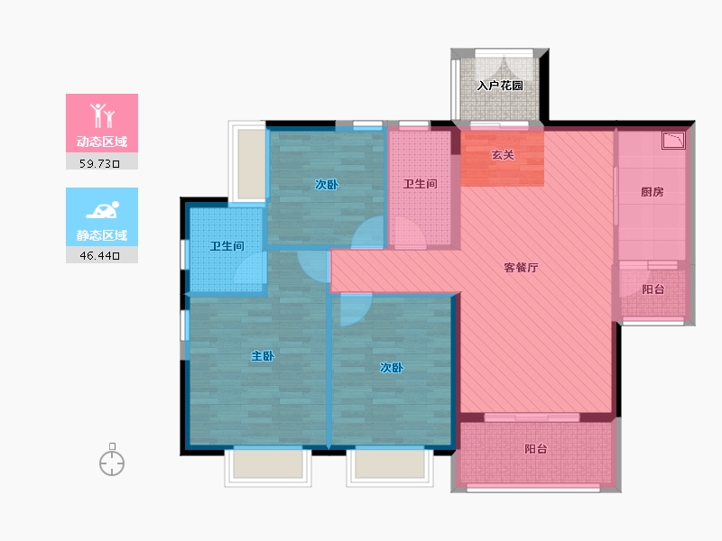 海南省-海口市-市政协宿舍-97.95-户型库-动静分区