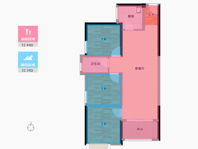 福建省-泉州市-龙湖紫晋城-73.98-户型库-动静分区