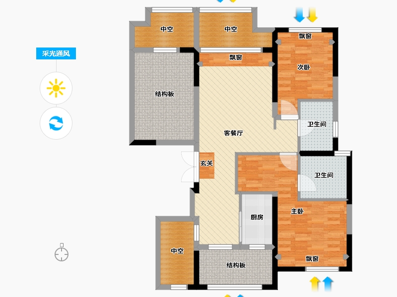 四川省-凉山彝族自治州-兰台府-103.66-户型库-采光通风