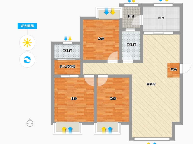 陕西省-宝鸡市-如园城市运动公园-90.20-户型库-采光通风