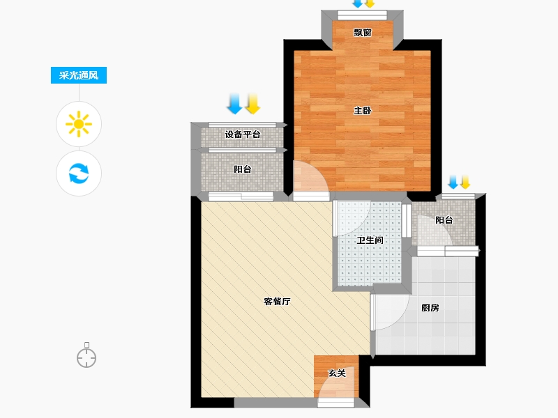 河南省-郑州市-保利心语-40.77-户型库-采光通风