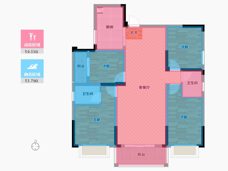 湖南省-邵阳市-中驰第一城-98.33-户型库-动静分区