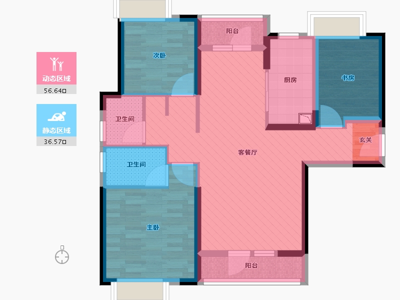 湖北省-武汉市-加州橘郡-80.97-户型库-动静分区