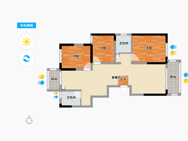 江苏省-徐州市-群冠名苑-82.46-户型库-采光通风