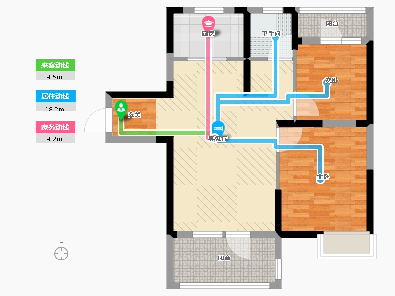 湖北省-武汉市-新城璟汇-70.40-户型库-动静线