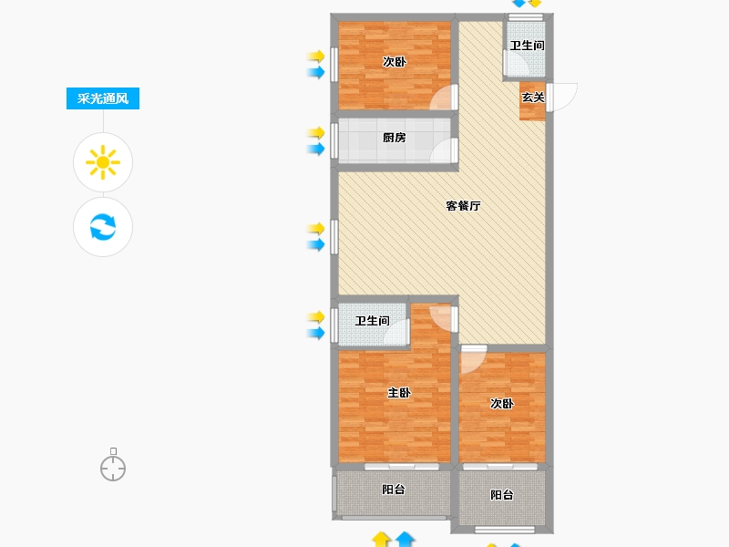 山东省-济宁市-龙城华府-108.20-户型库-采光通风