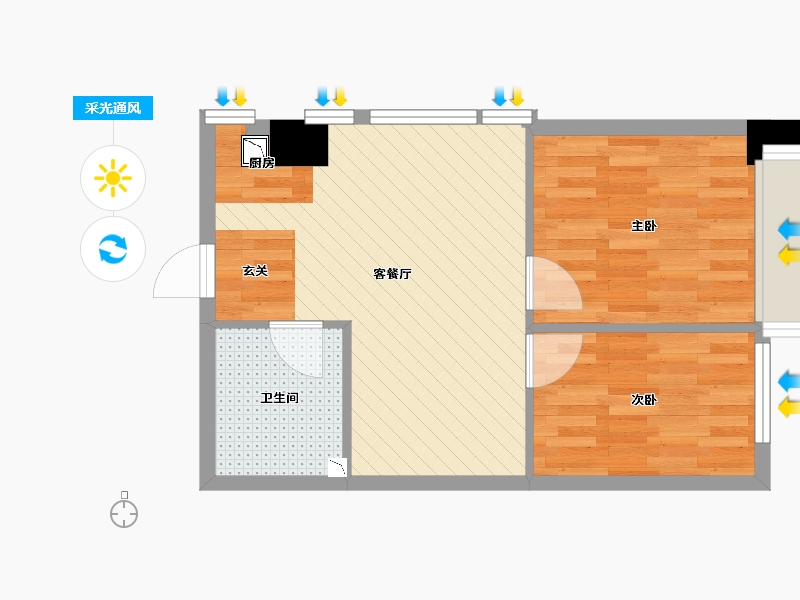 浙江省-湖州市-水岸公馆-46.59-户型库-采光通风