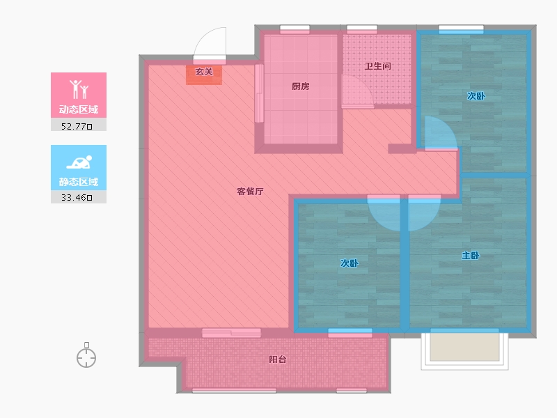 河北省-沧州市-荣盛锦绣观邸-74.94-户型库-动静分区