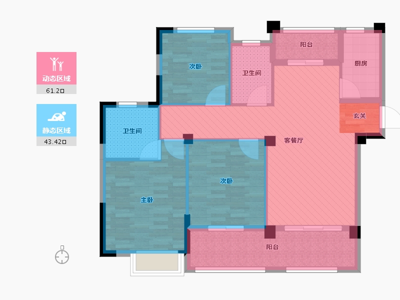 湖北省-天门市-中央公园-92.51-户型库-动静分区