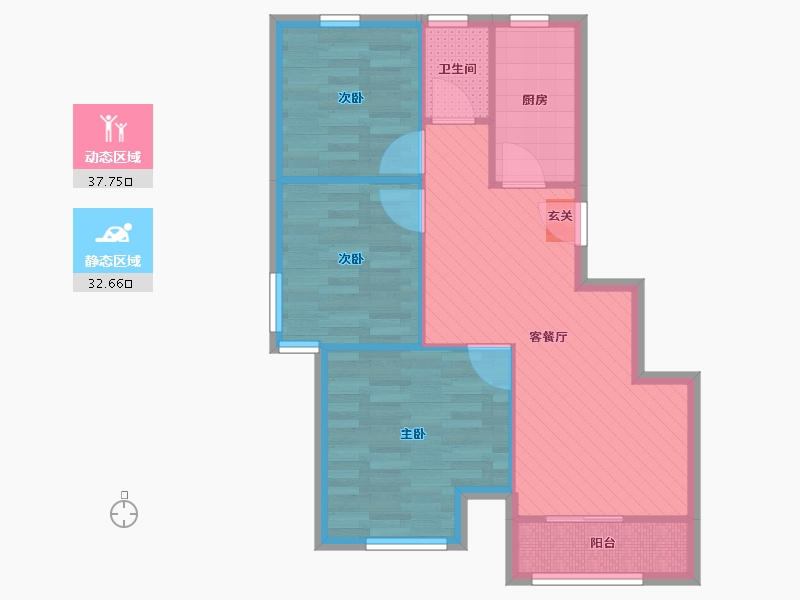 天津-天津市-淮盛园-62.61-户型库-动静分区