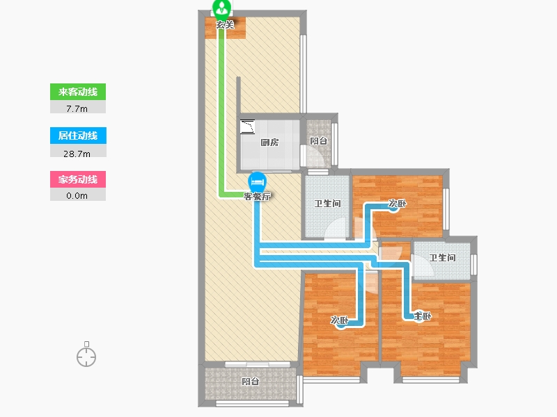 湖北省-天门市-碧水园-97.71-户型库-动静线