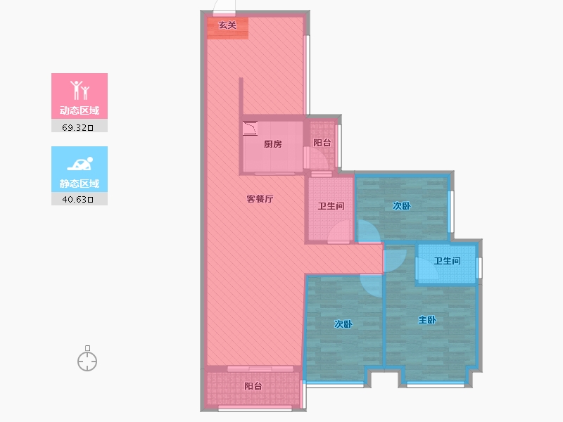 湖北省-天门市-碧水园-97.71-户型库-动静分区