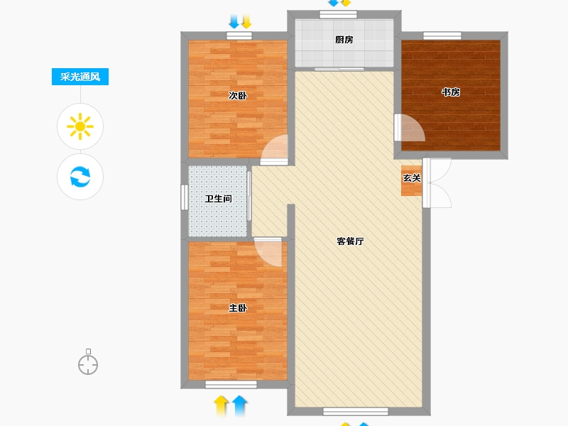 新疆维吾尔自治区-昌吉回族自治州-华源.阜华景源-85.24-户型库-采光通风