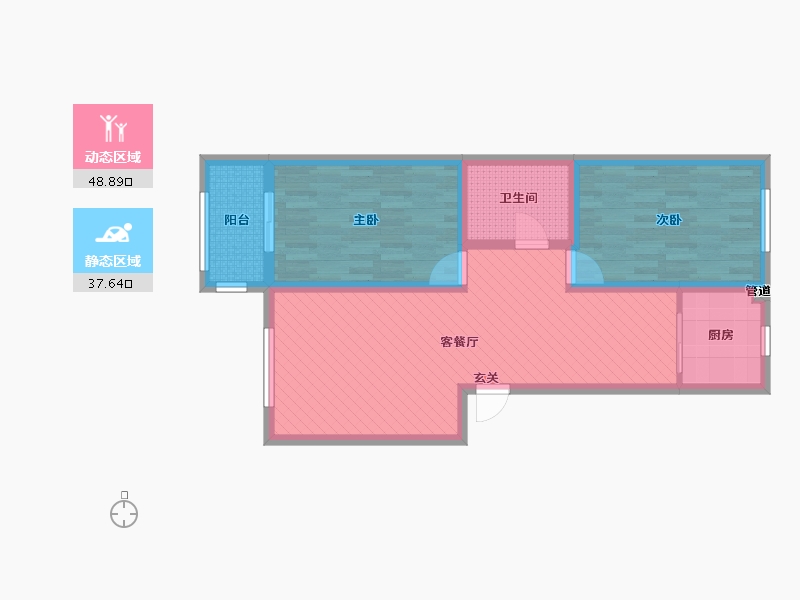 河北省-沧州市-世纪家园-76.00-户型库-动静分区