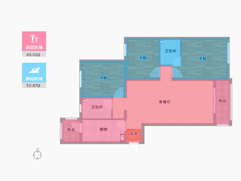 陕西省-咸阳市-渭柳佳苑-106.40-户型库-动静分区