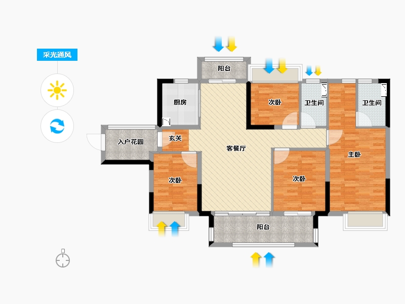 广东省-云浮市-星湖花园-103.09-户型库-采光通风