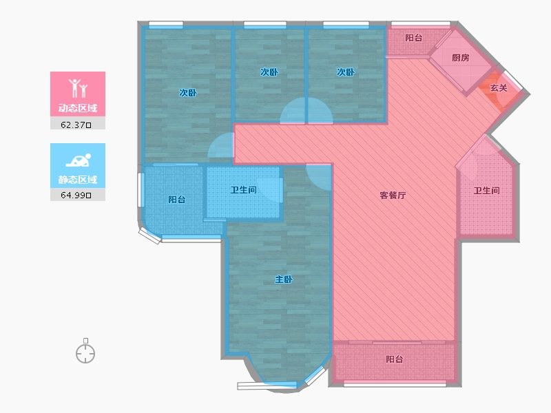 浙江省-杭州市-中庆好望角-115.75-户型库-动静分区