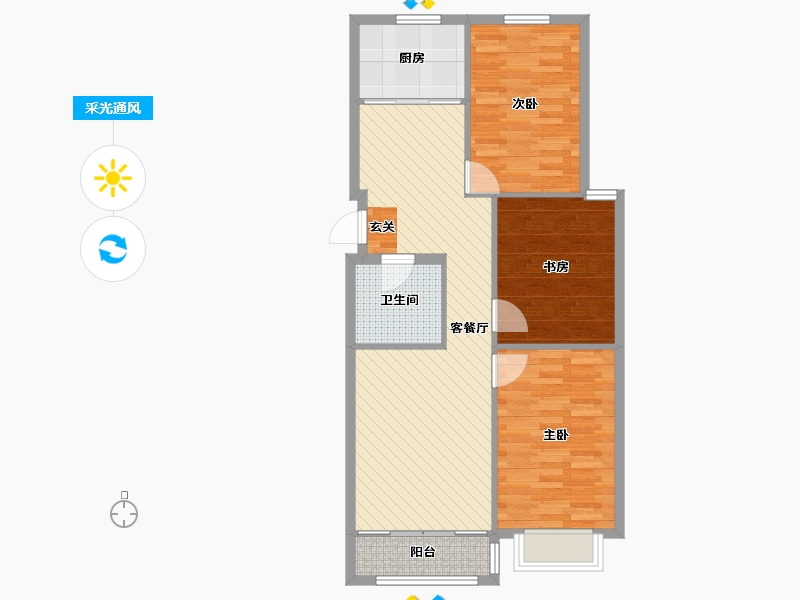 山东省-烟台市-和平鑫城-81.42-户型库-采光通风