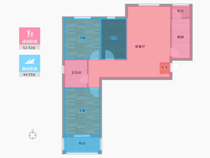 山西省-晋城市-文华园小区-87.03-户型库-动静分区