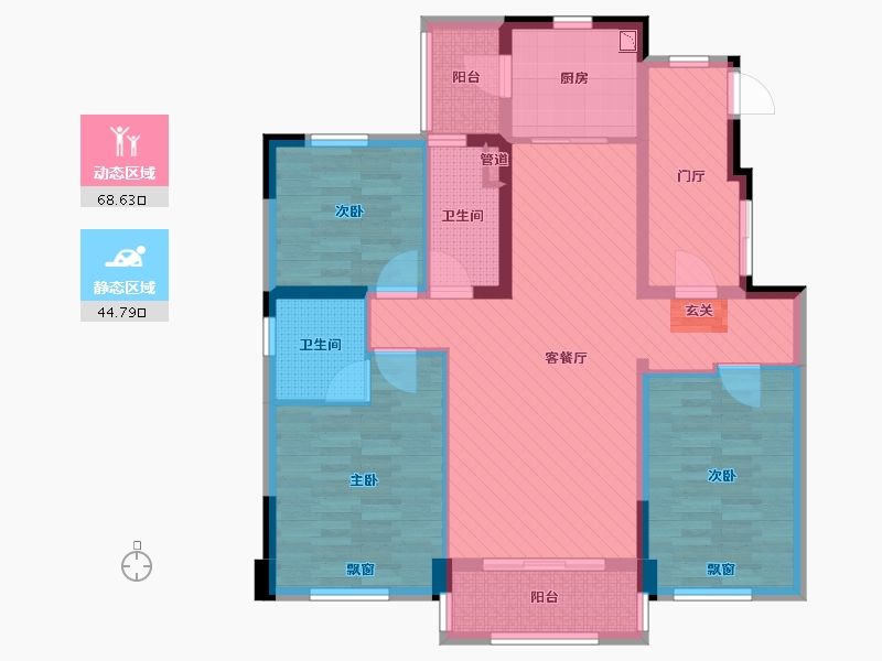 陕西省-西安市-碧桂园凤凰城-99.09-户型库-动静分区