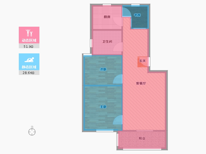 上海-上海市-西部花苑-72.39-户型库-动静分区