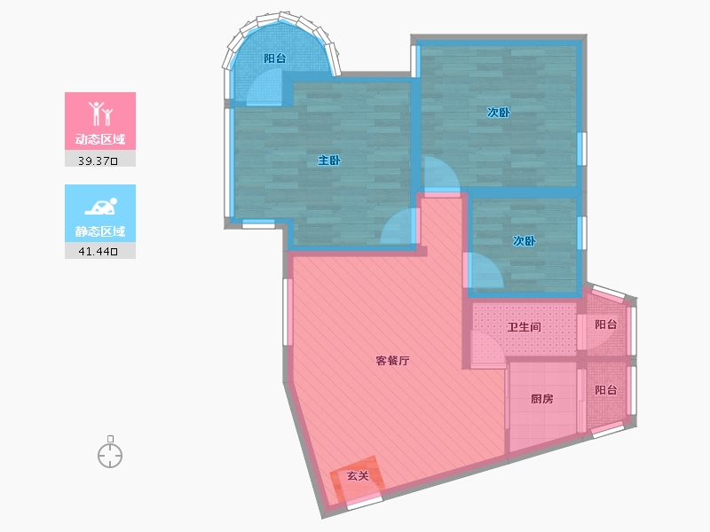 广东省-深圳市-滨江新村-47栋-70.00-户型库-动静分区