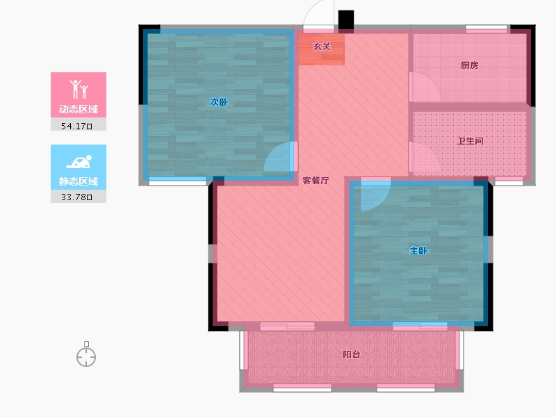 江苏省-南通市-龙田花苑1号楼-77.00-户型库-动静分区