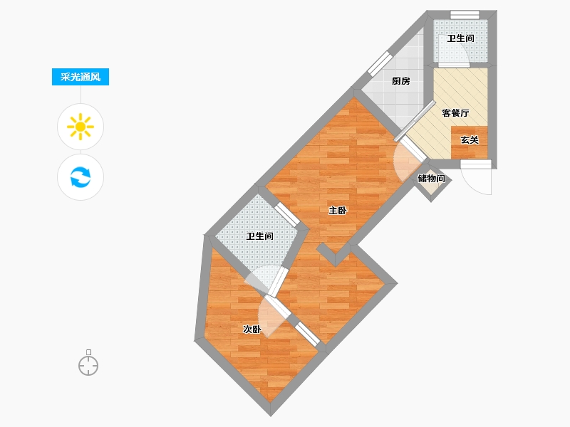 上海-上海市-杨浦区国和二村104-32.80-户型库-采光通风