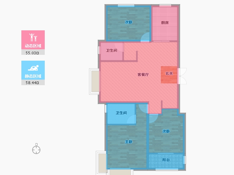 山东省-济宁市-福地花园-101.26-户型库-动静分区