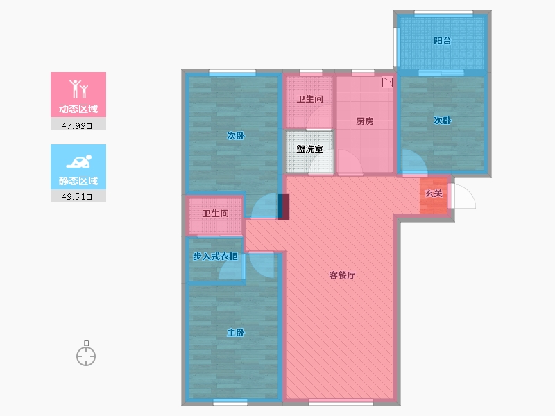 黑龙江省-佳木斯市-万象府-87.88-户型库-动静分区