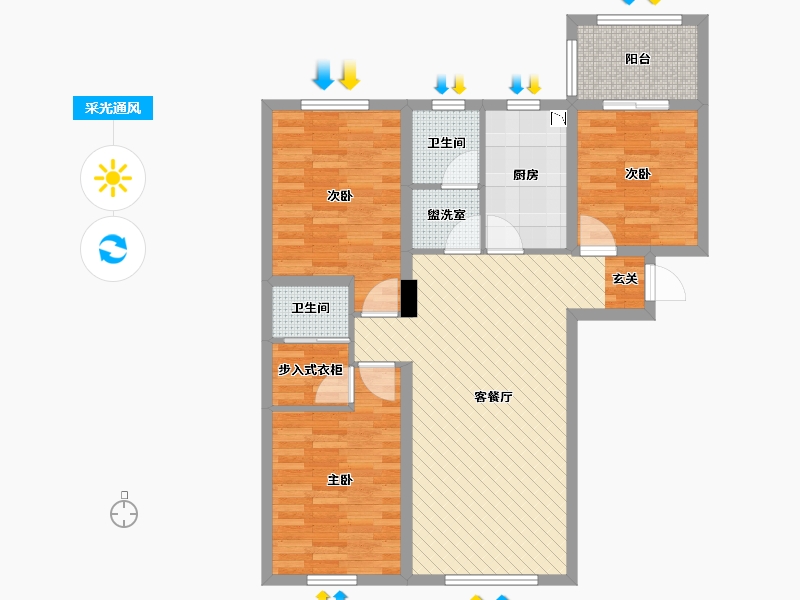 黑龙江省-佳木斯市-万象府-87.88-户型库-采光通风