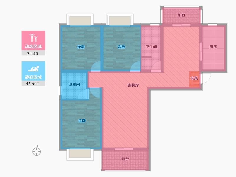 湖北省-十堰市-房县瑞福未来城-107.52-户型库-动静分区