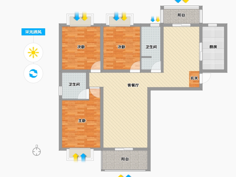 湖北省-十堰市-房县瑞福未来城-107.52-户型库-采光通风