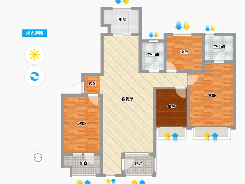 山东省-东营市-富海金港湾-118.46-户型库-采光通风