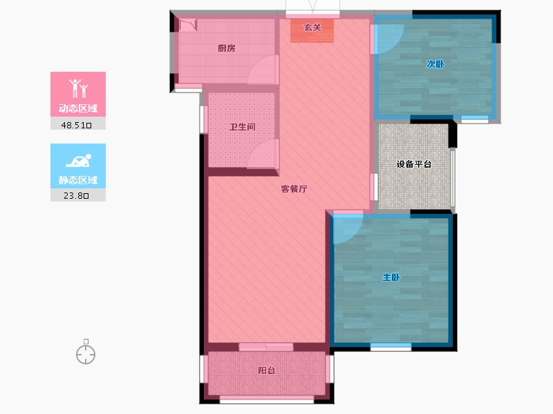 河南省-新乡市-万新莱茵半岛-67.95-户型库-动静分区