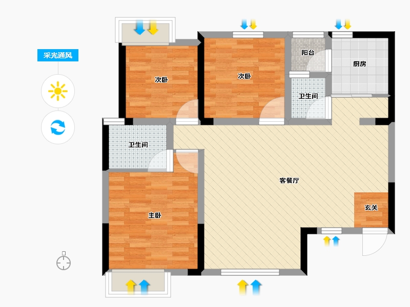 四川省-眉山市-仁和城邦-78.07-户型库-采光通风