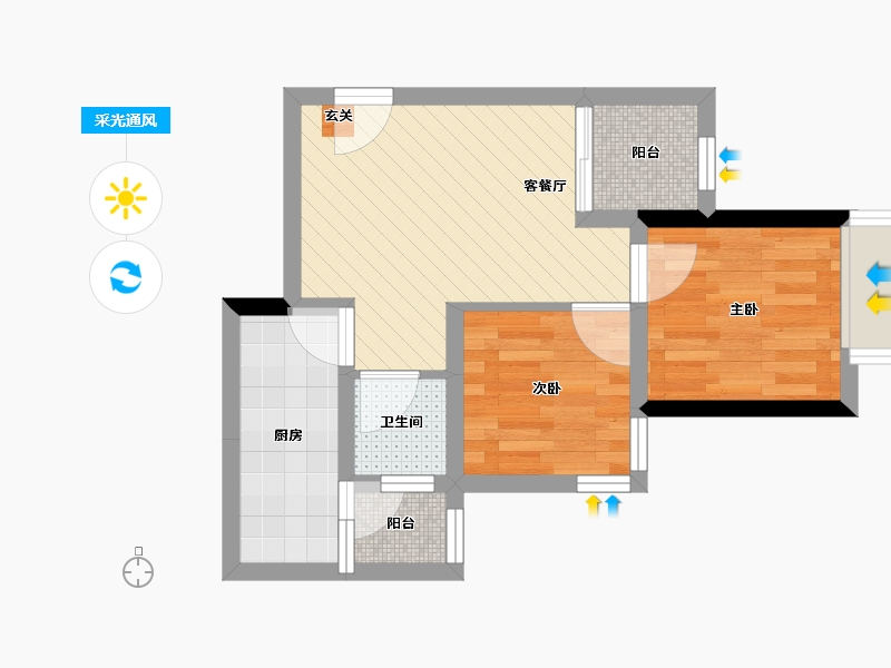 重庆-重庆市-泽科弹子石中心-38.49-户型库-采光通风