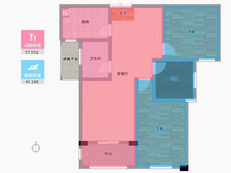 江苏省-徐州市-环宇滨河蓝庭-90.00-户型库-动静分区