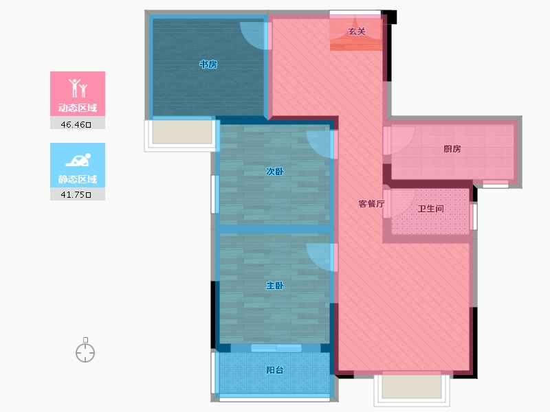 河南省-南阳市-金川美景春天-75.85-户型库-动静分区