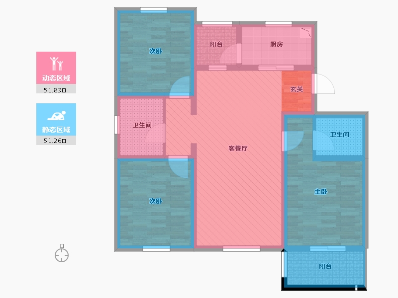 山西省-长治市-浅水湾-89.33-户型库-动静分区