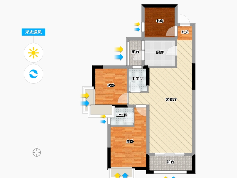 贵州省-贵阳市-优品道现代城-78.45-户型库-采光通风