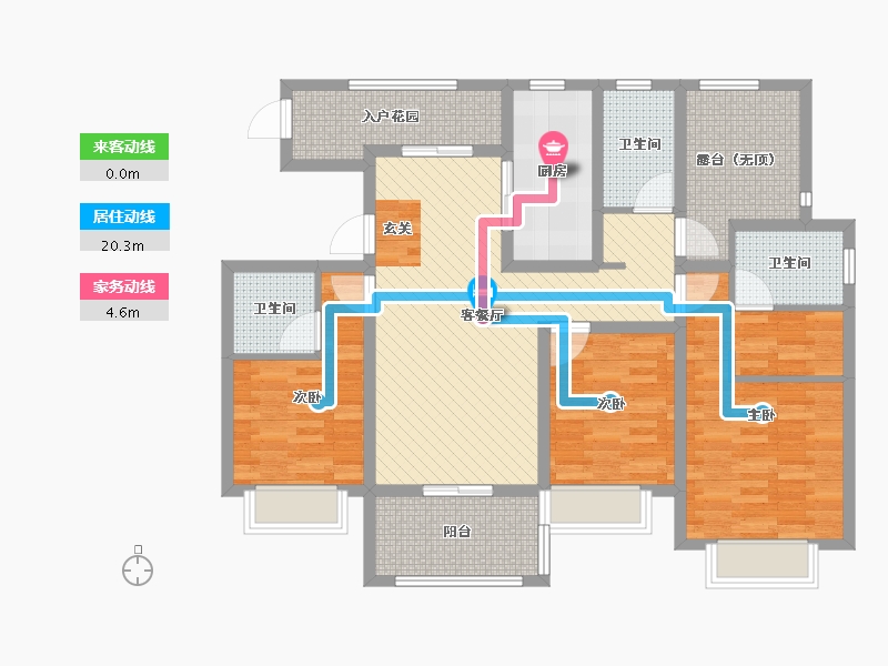 江苏省-扬州市-朗悦华府-104.55-户型库-动静线