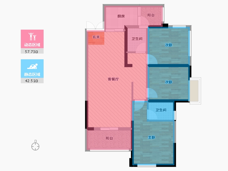 四川省-德阳市-美林康城-86.75-户型库-动静分区