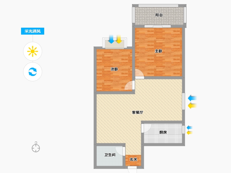 陕西省-西安市-敏家-92.72-户型库-采光通风